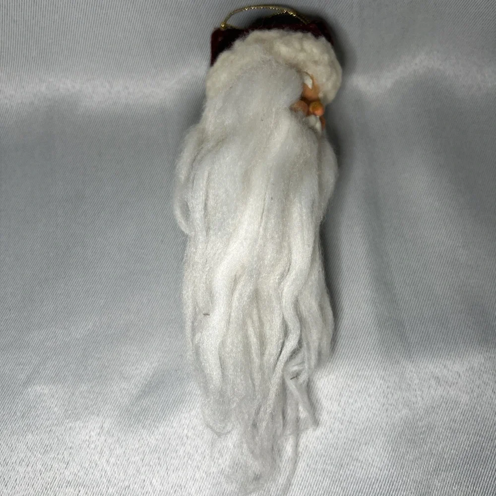 Vintage 1980's Hand-Painted Santa Claus Head Hanging Christmas Ornament 7" - Picture 8 of 10